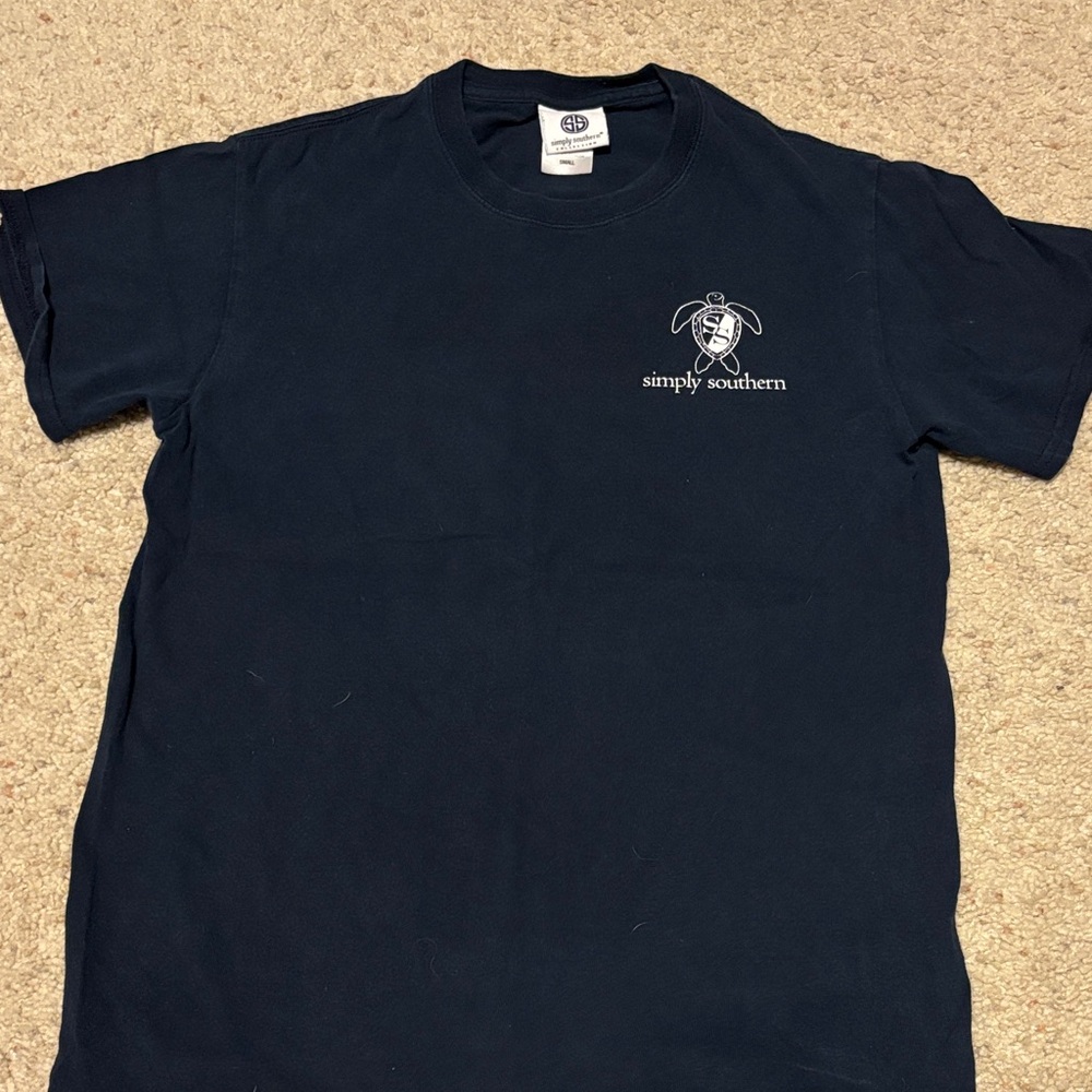 simply southern dark blue tshirt